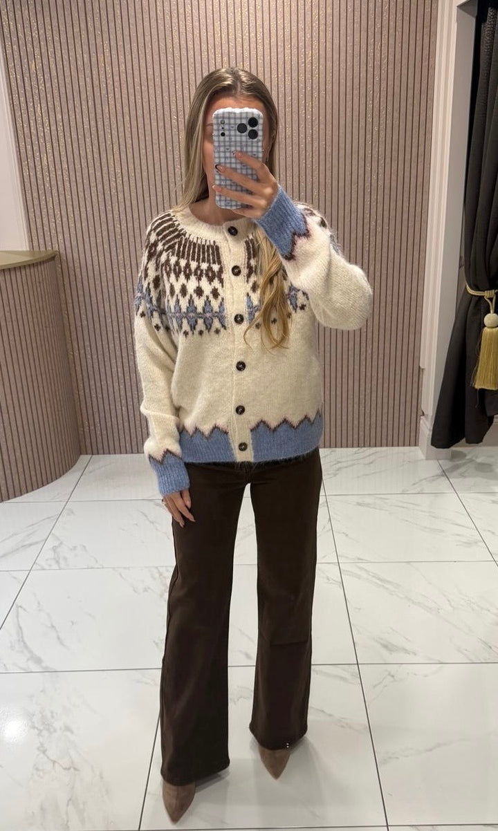Sophia Fair-isle Pattern Cardigan