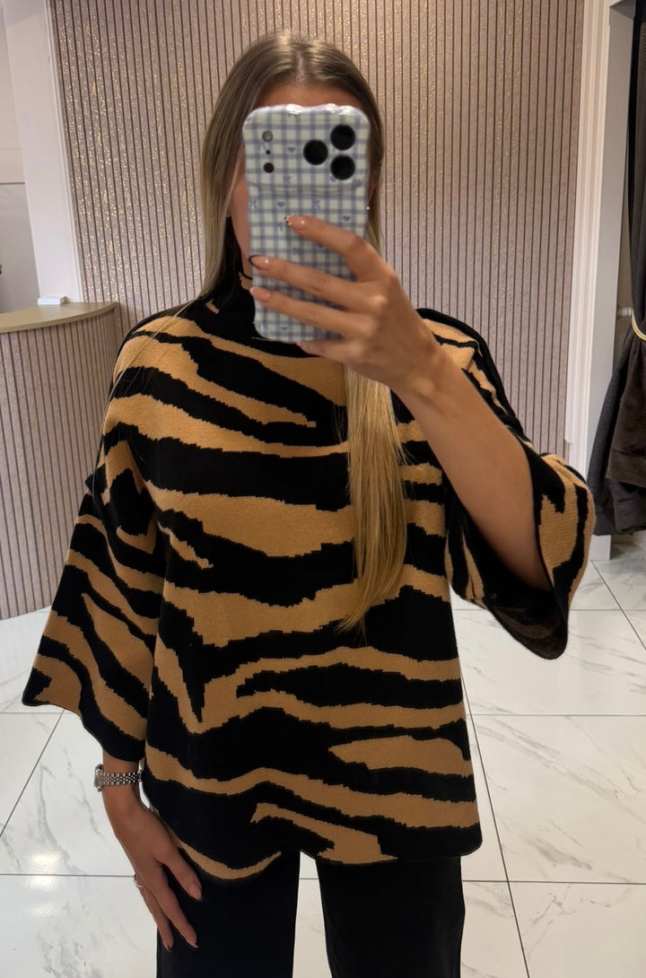 Isabella Zebra Print Knit Top/Jumper