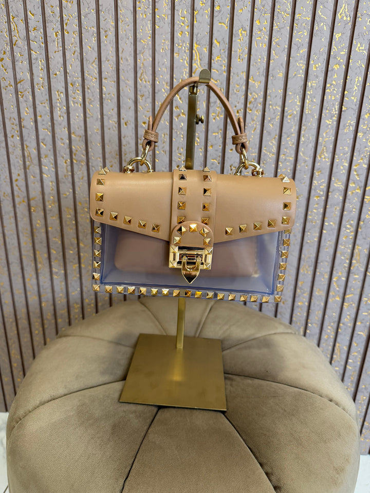 Anais Gold Stud Handbag With Detachable Long Strap