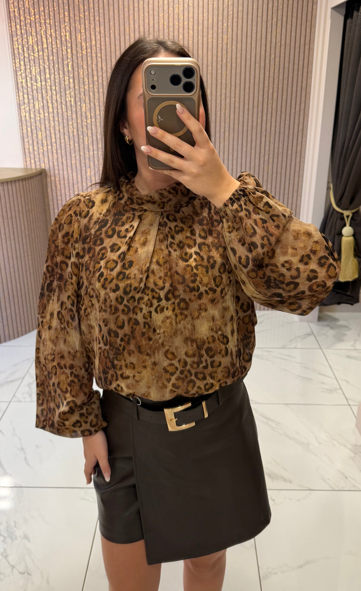 Laura Leopard Print Blouse
