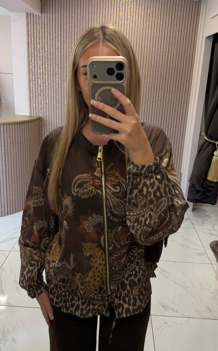 Chrissie Chocolate Print Lightweight Jacket