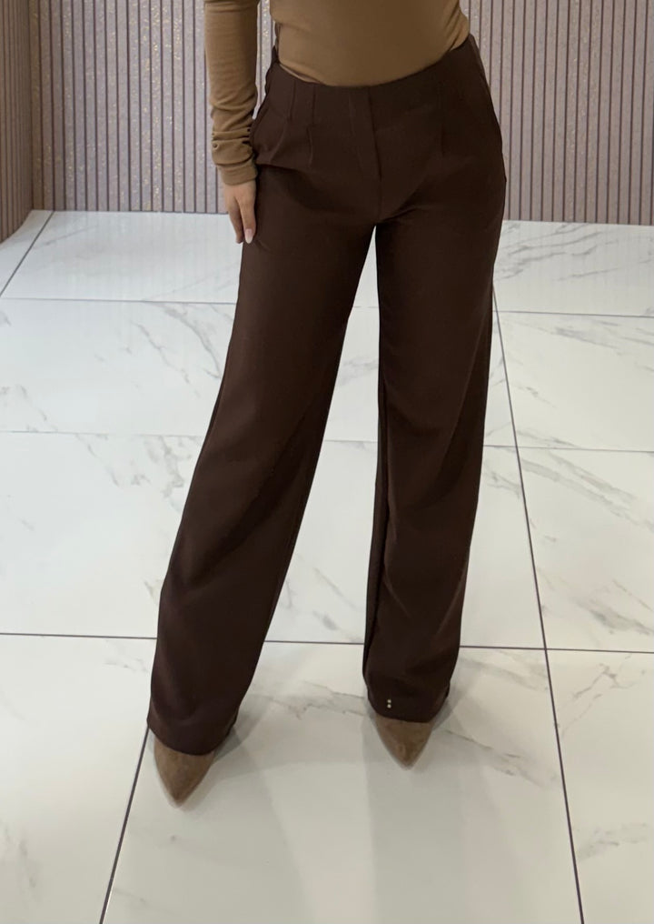 Alexa Chocolate Stretch Scuba Trousers
