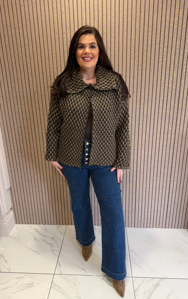 Edie Geo Print Knit Coat/Cardigan