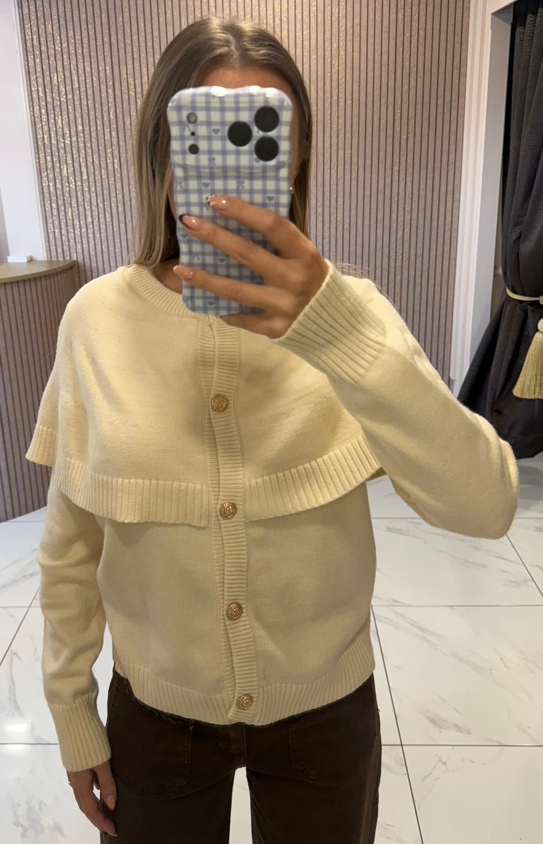 Imogen Cream Cape-style Knit Cardigan/Jumper