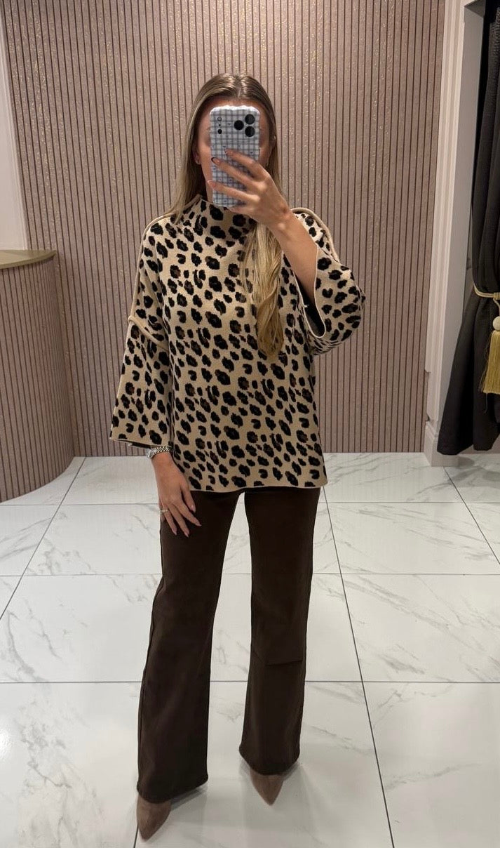 Kate Leopard Print Knit Top/Jumper