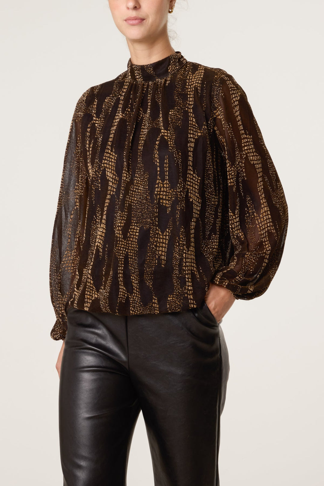 Gina Gold Snake Print Blouse