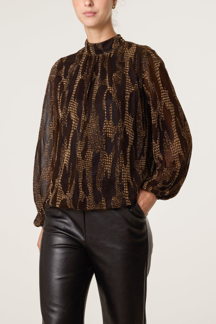 Gina Gold Snake Print Blouse