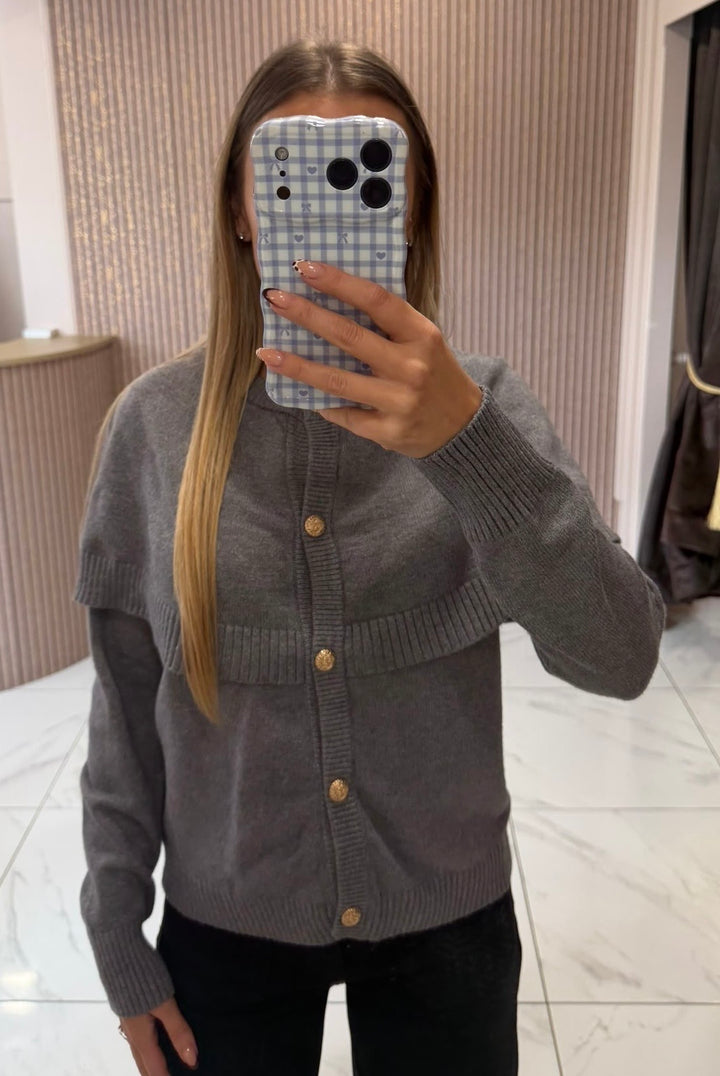 Imogen Grey Cape-style Knit Cardigan/Jumper