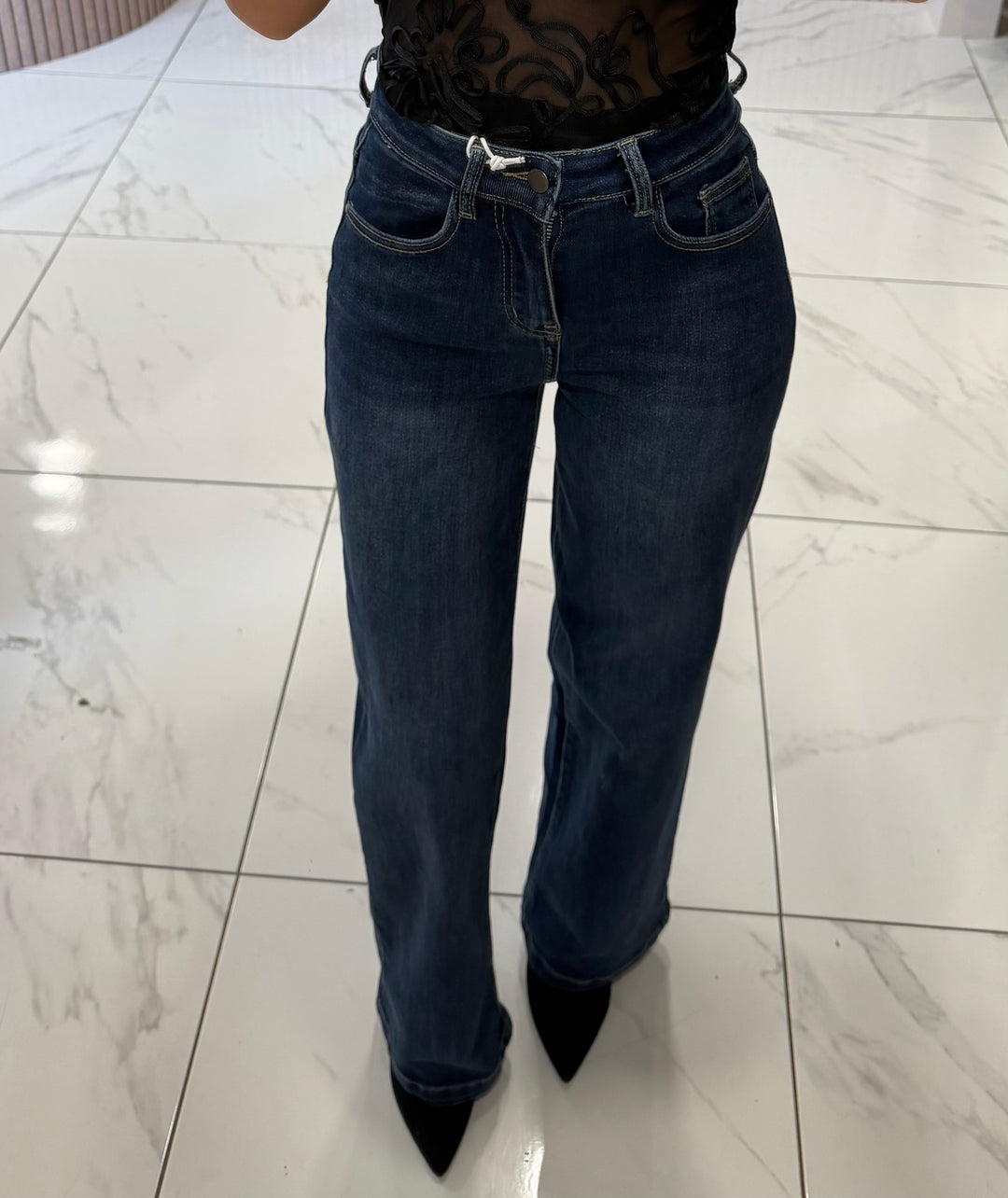 Beth Blue High Waist Wide Leg Jeans