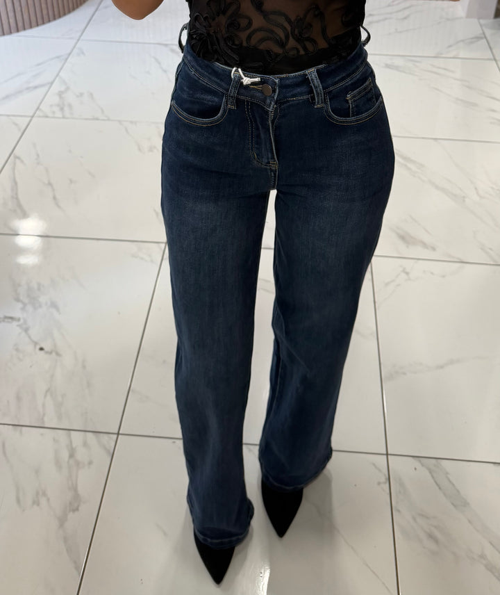Beth Blue High Waist Wide Leg Jeans