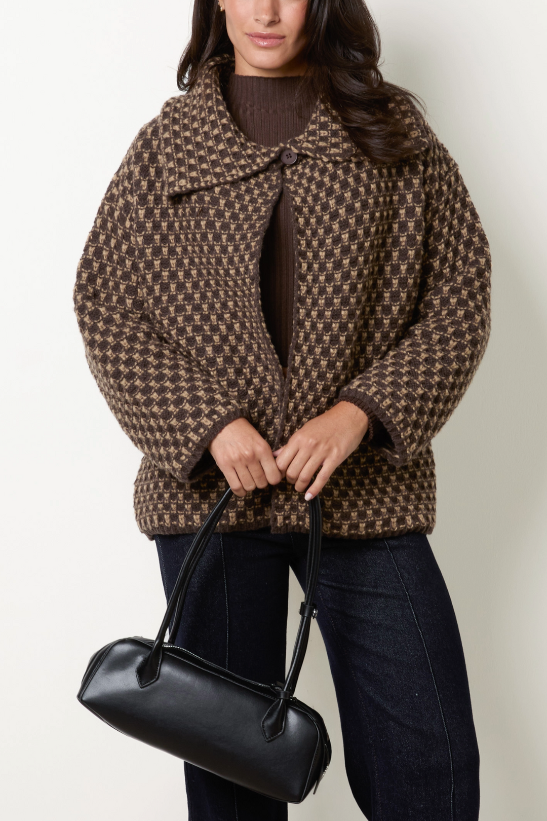 Edie Geo Print Knit Coat/Cardigan