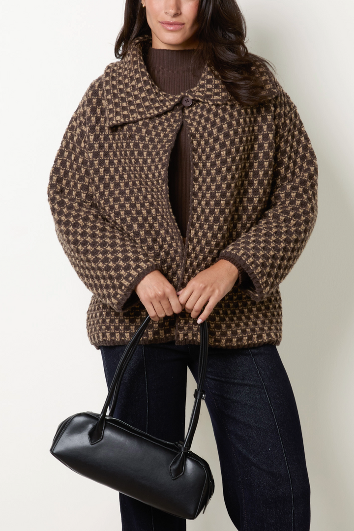 Edie Geo Print Knit Coat/Cardigan