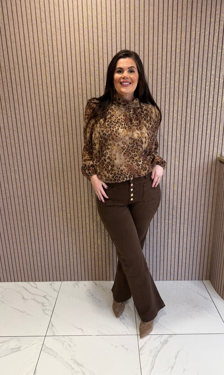Laura Leopard Print Blouse