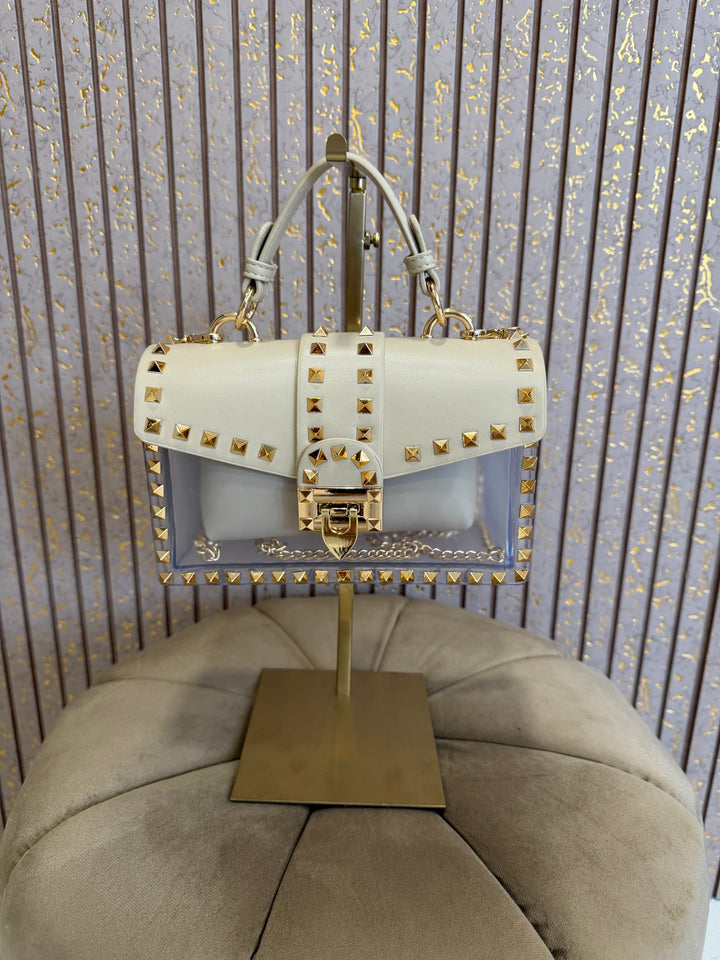 Anais Gold Stud Handbag With Detachable Long Strap
