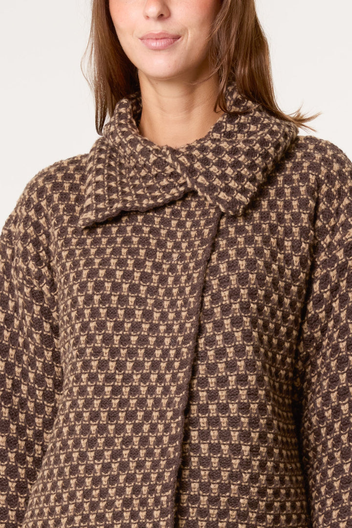 Edie Geo Print Knit Coat/Cardigan
