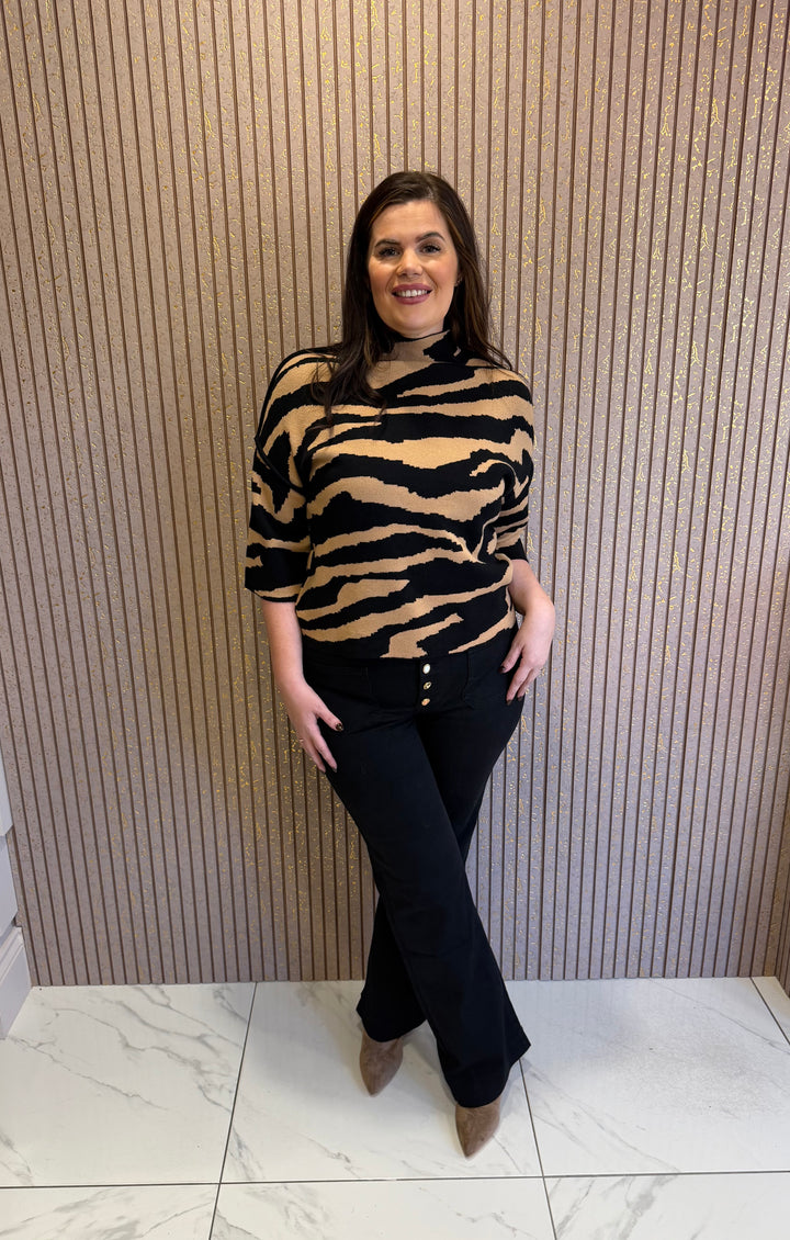Isabella Zebra Print Knit Top/Jumper
