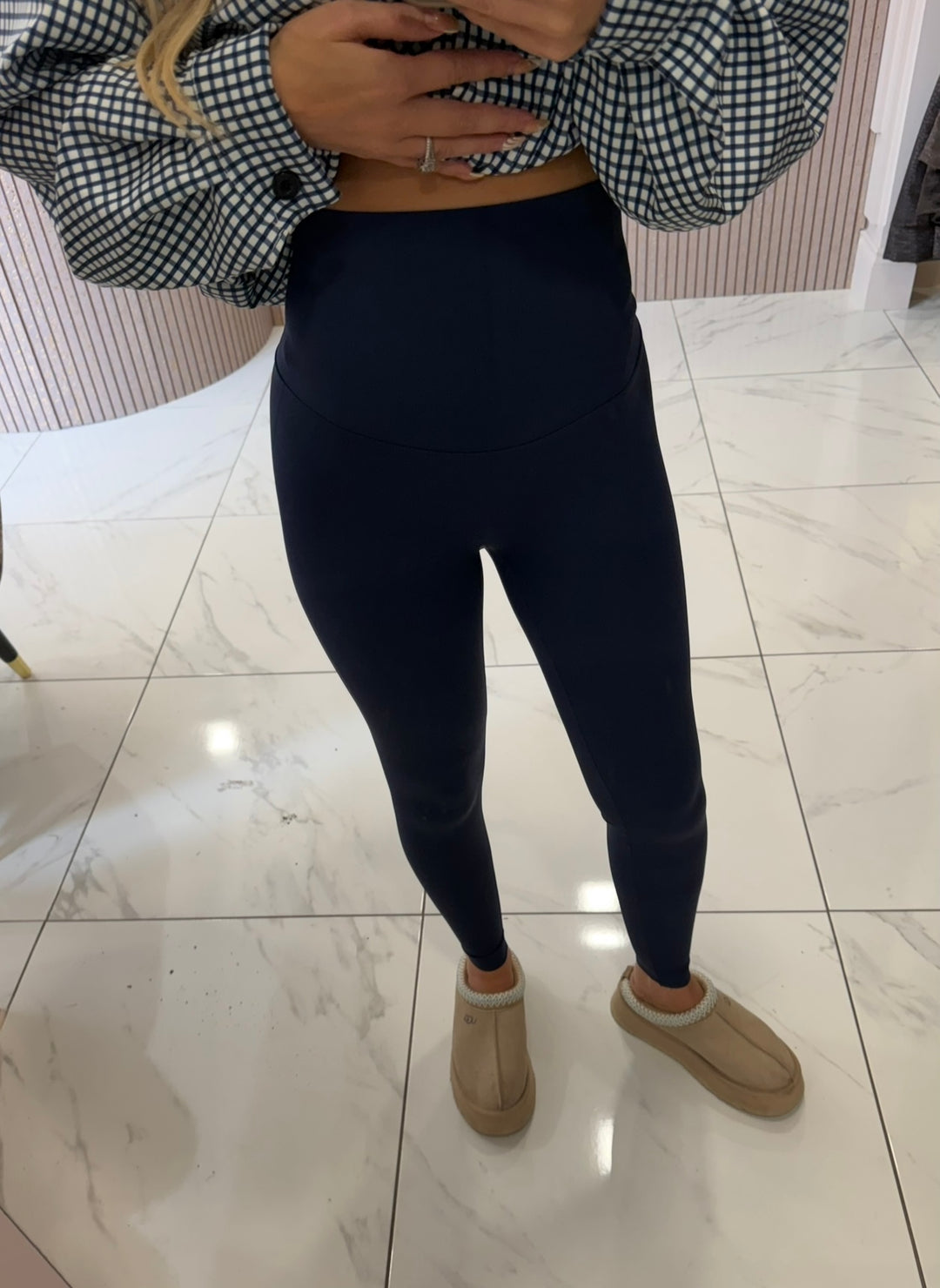 Kaci Navy High Waist Leggings