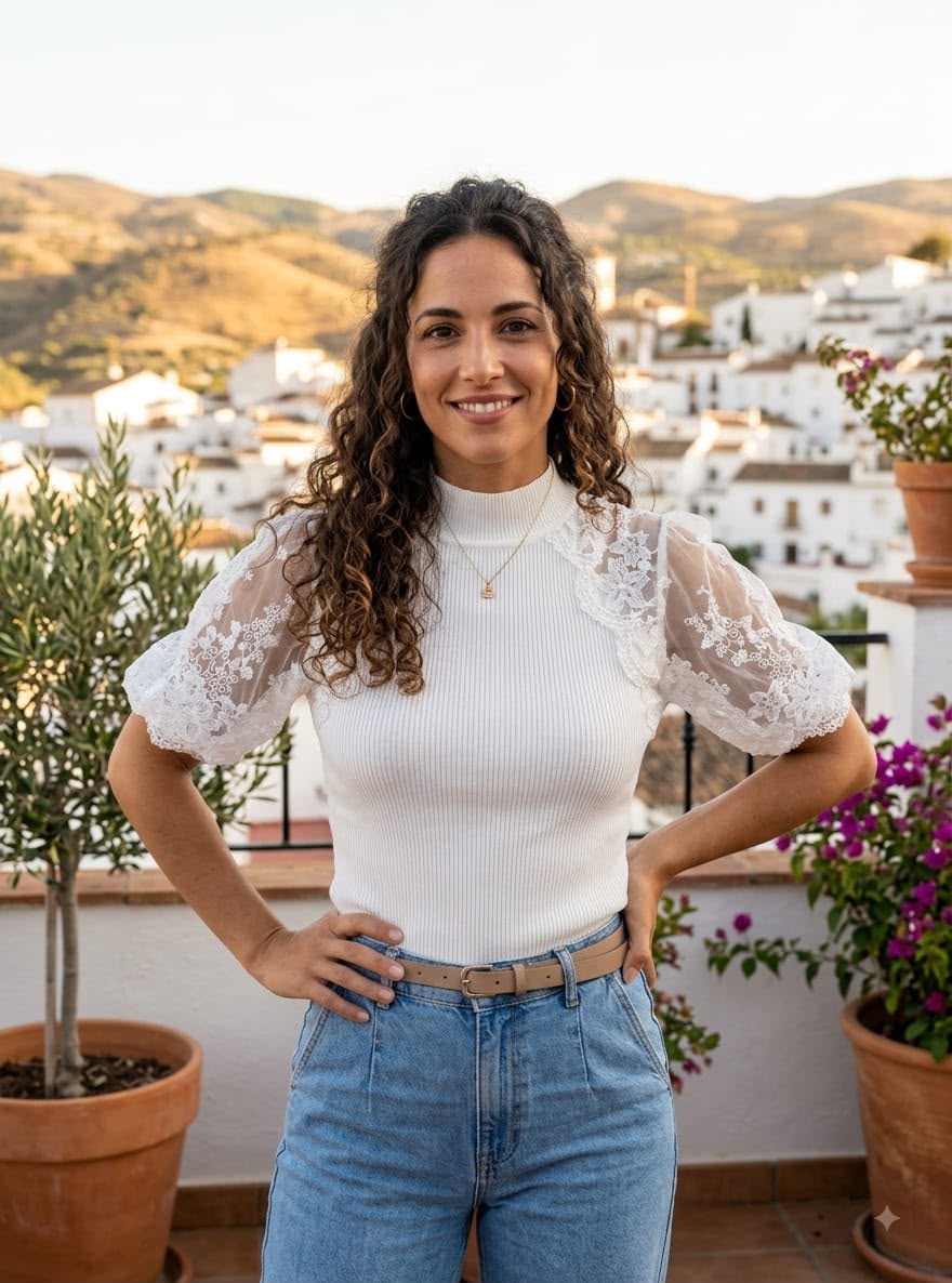 Freya Cream Fine Knit Lace Sleeve Top