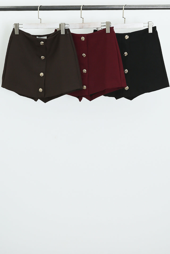 Matilda Black Button Tailored Skort