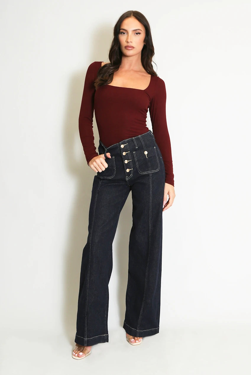 Zana Burgundy/Wine Slinky Double Layer Top