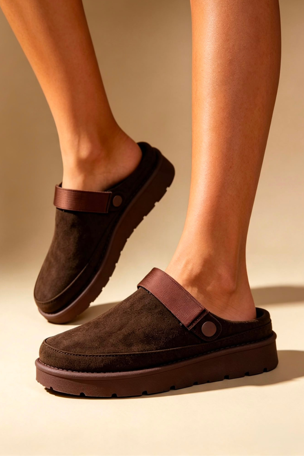 Esta Chocolate Fleece Lined Mule