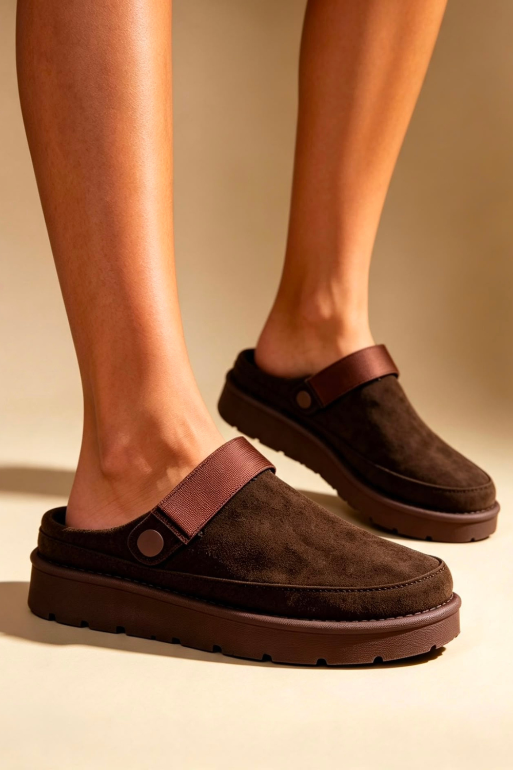 Esta Chocolate Fleece Lined Mule
