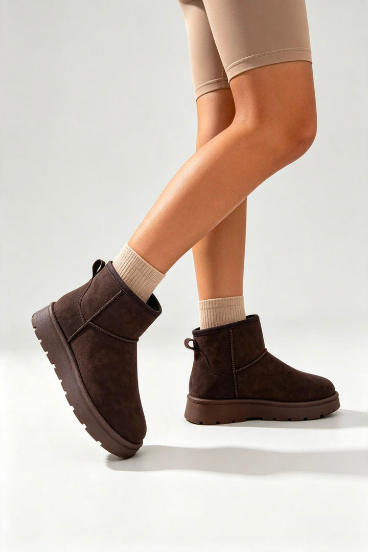 Coco Chocolate Ultra Mini Faux Suede Lined Boots