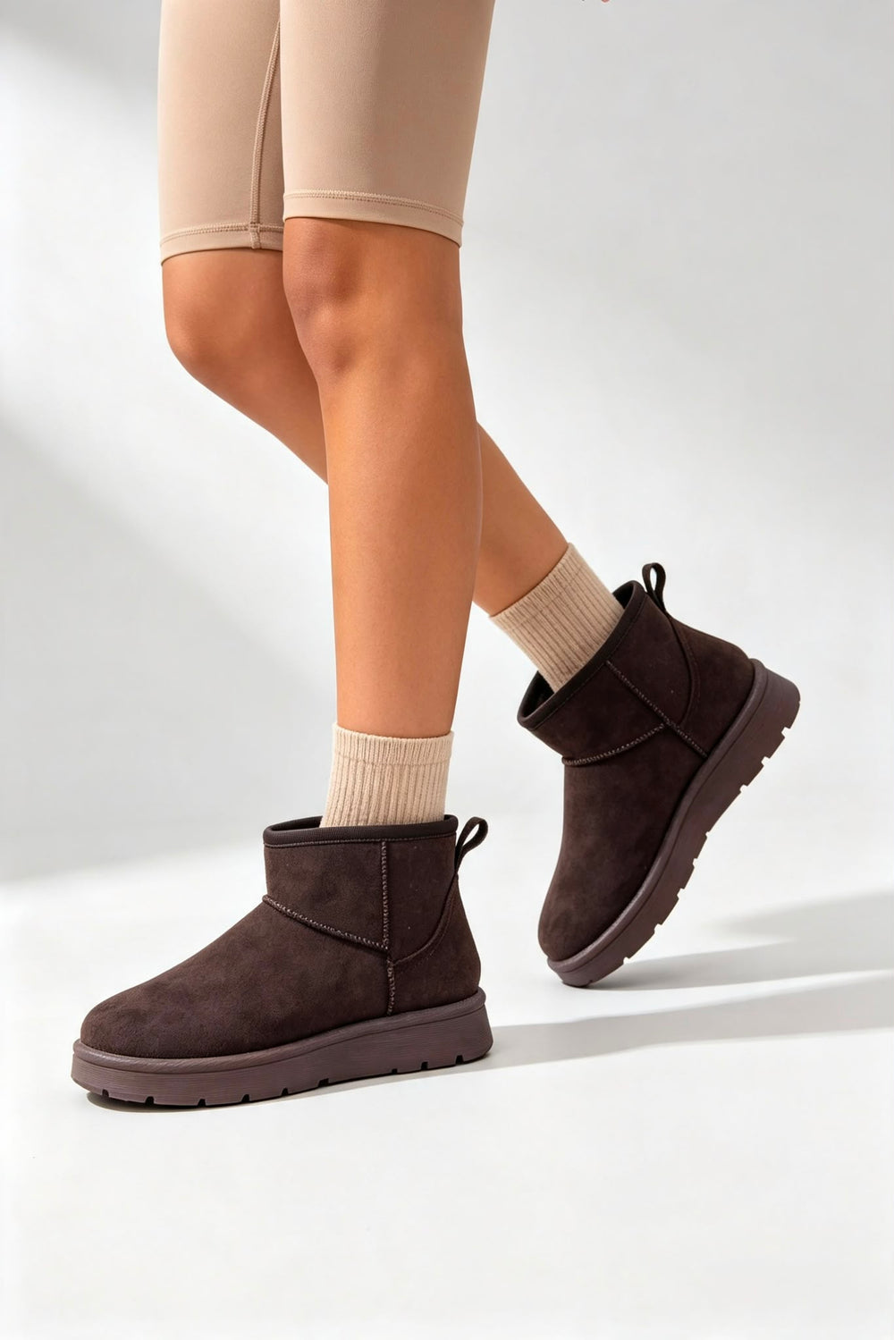 Coco Chocolate Ultra Mini Faux Suede Lined Boots