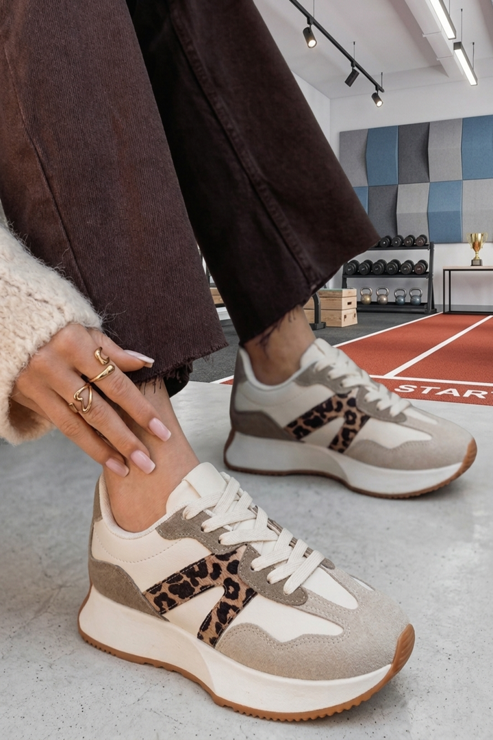 Lianna Leopard Print Trainers