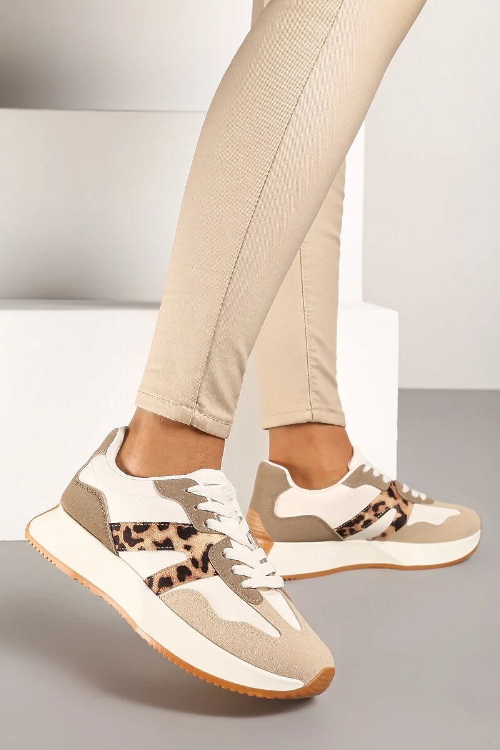 Lianna Leopard Print Trainers