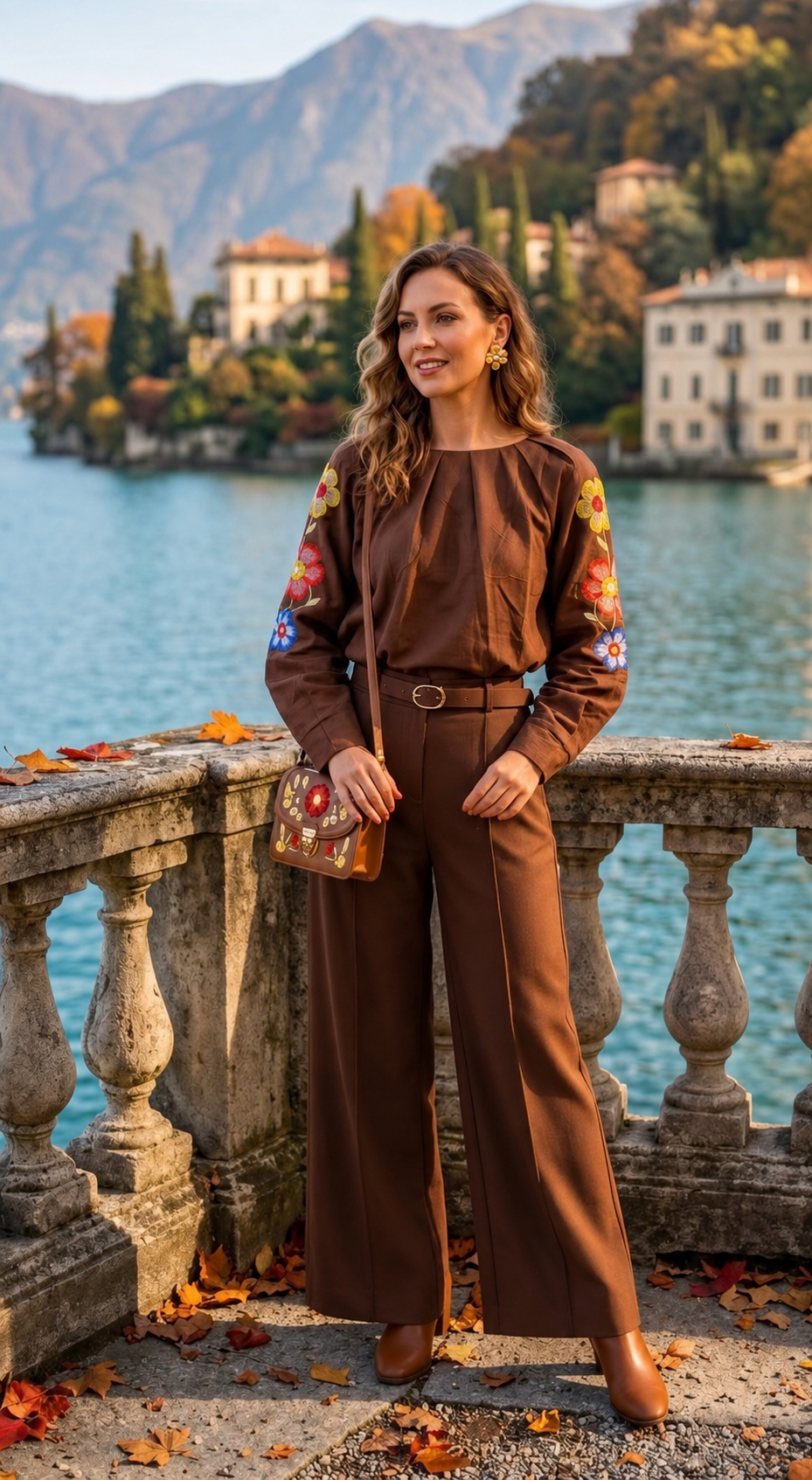 Evelyn Chocolate Belted Scuba Trousers