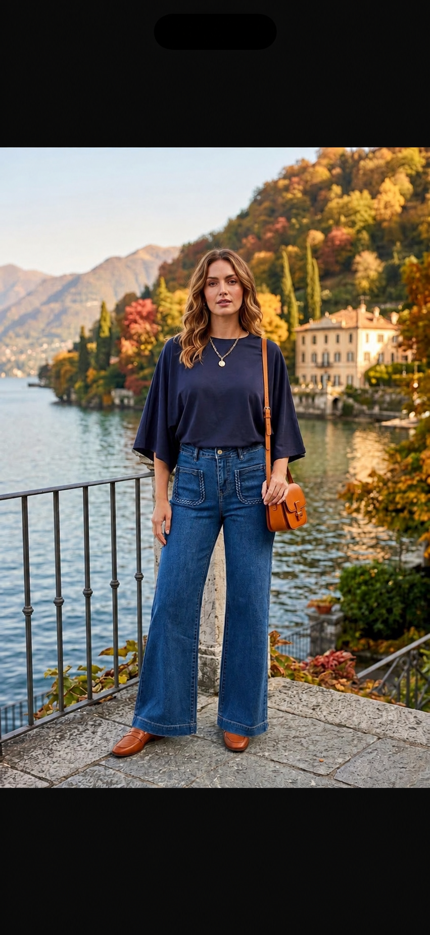 Ava Blue Plaited Front Pocket Button Jeans
