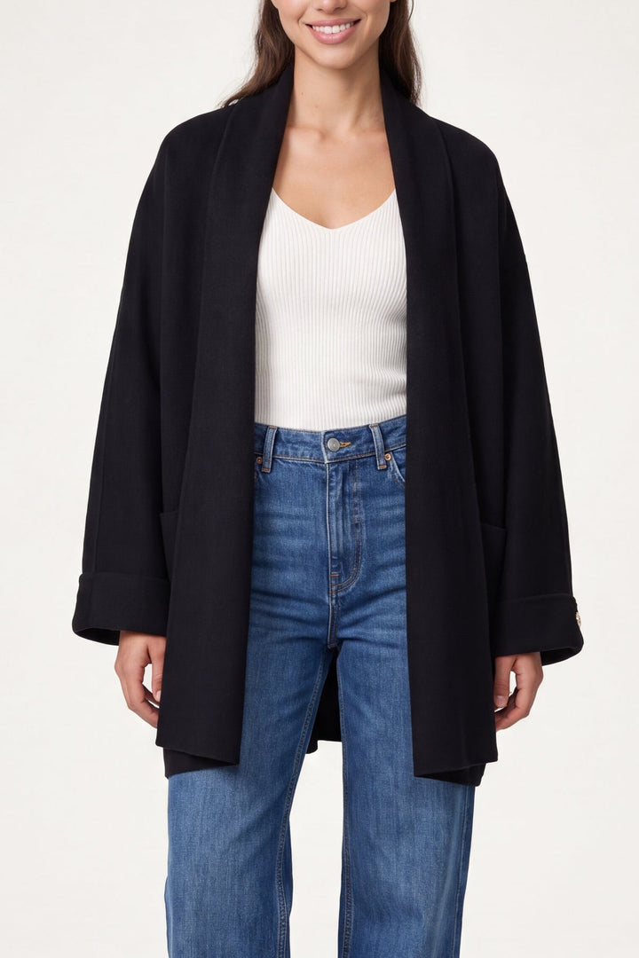 Anna Black Heavyweight Cardigan